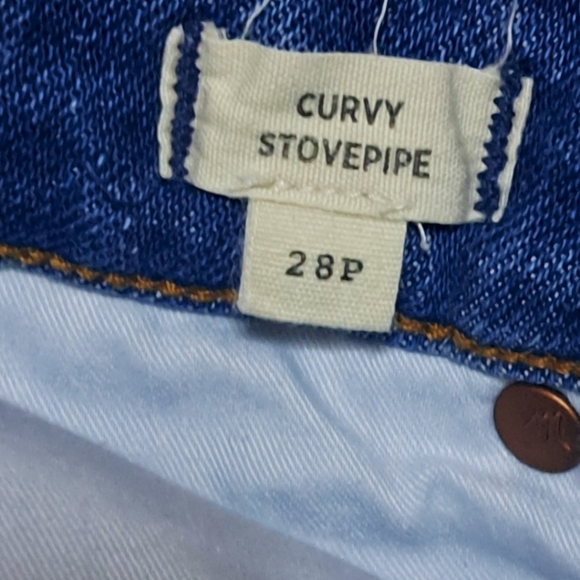Madewell Curvy Stovepipe Blue Denim Jeans Size 28 Petite - Picture 2 of 4